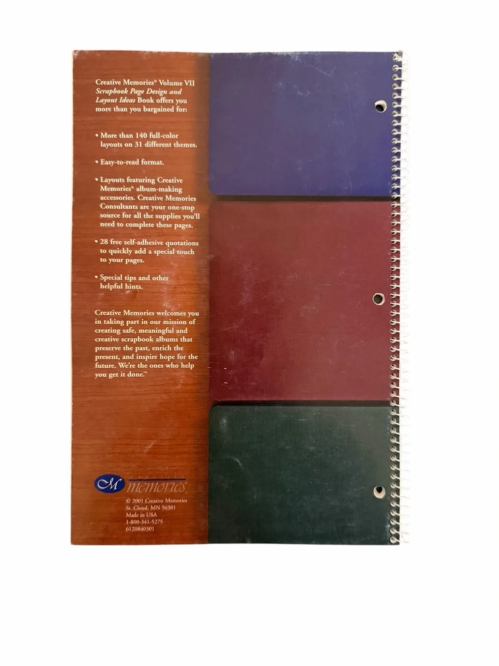 Vintage 2001 Creative Memories Scrapbook Page Design & Layout Ideas Volume VIl
